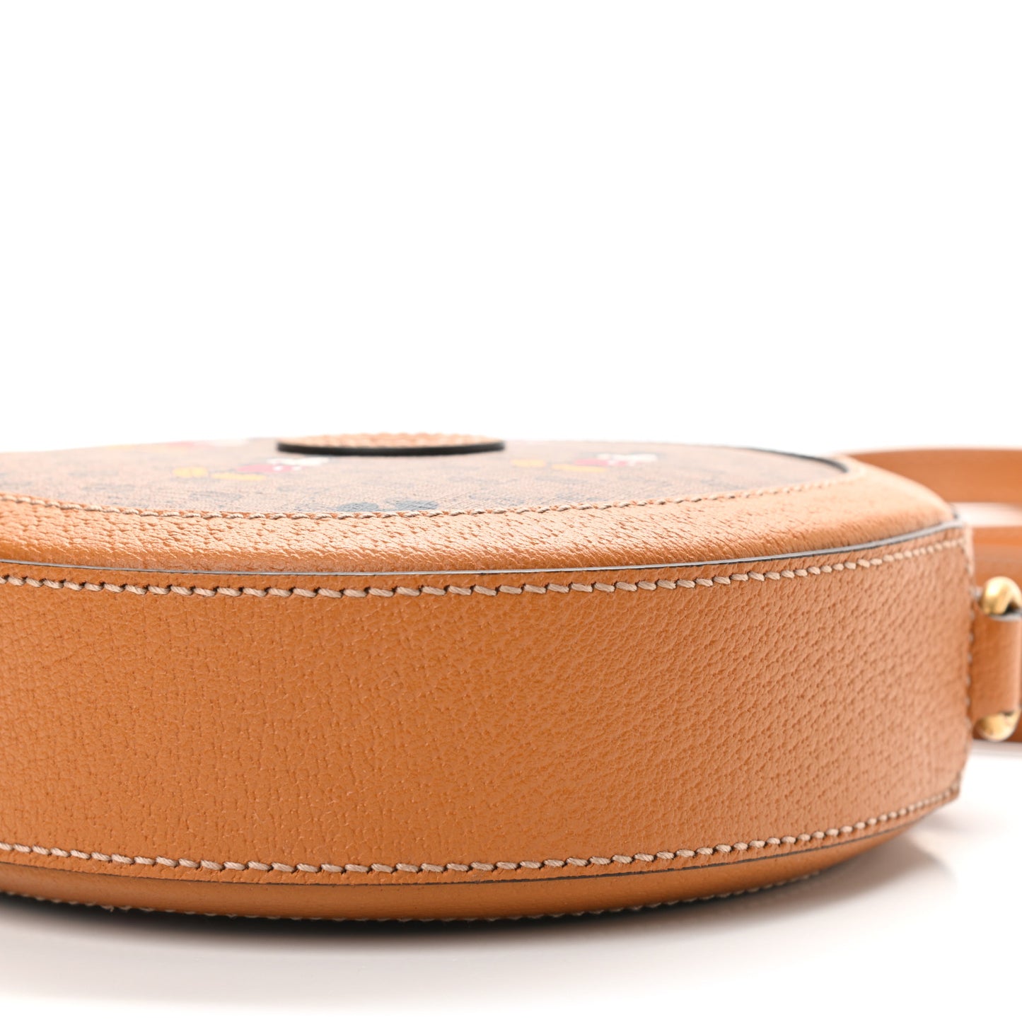 X DISNEY Mini Vintage GG Supreme Monogram Mickey Mouse Round Shoulder Bag Beige Vintage Sun Oil