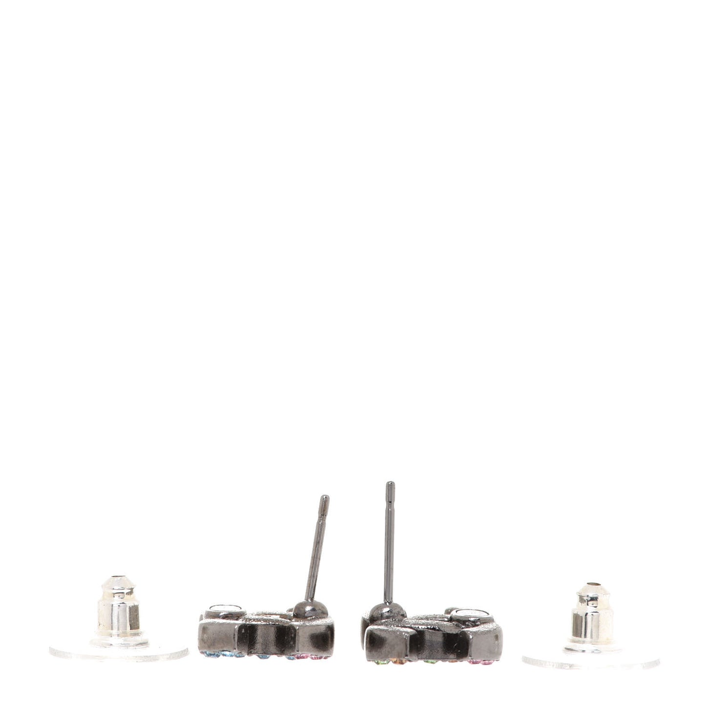 Ruthenium Crystal CC Earrings Multicolor