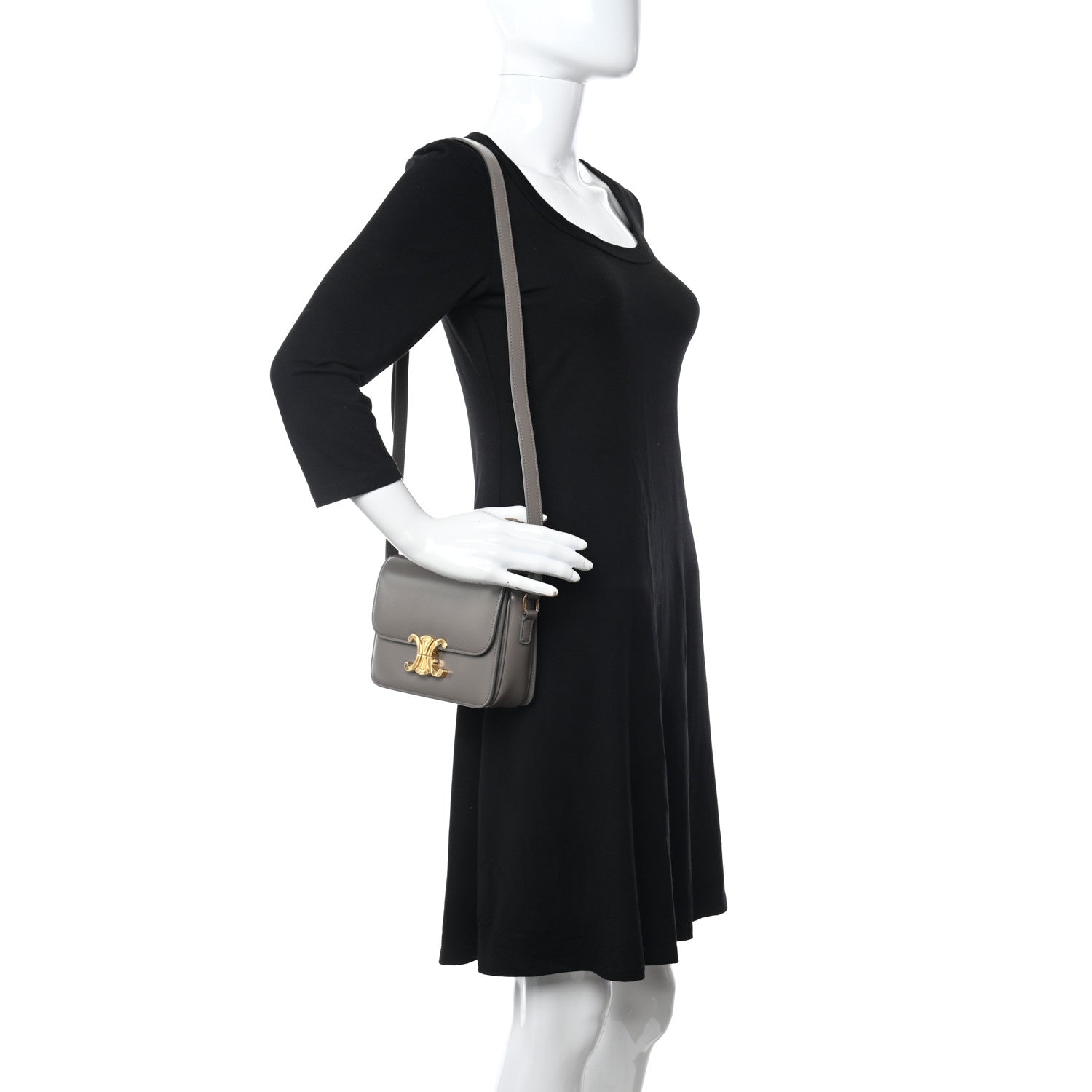 Celine Shiny Calfskin Teen Triomphe Pebble 2 of 11