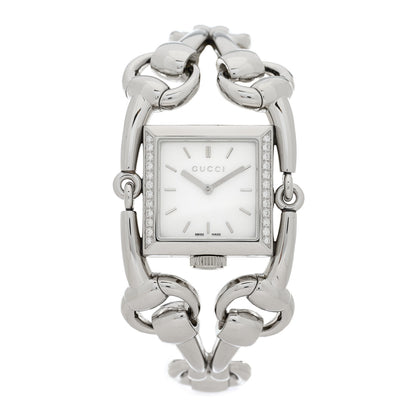 Gucci Stainless Steel Diamond Mother of Pearl 25mm Signoria Quartz Watch 1 of 3