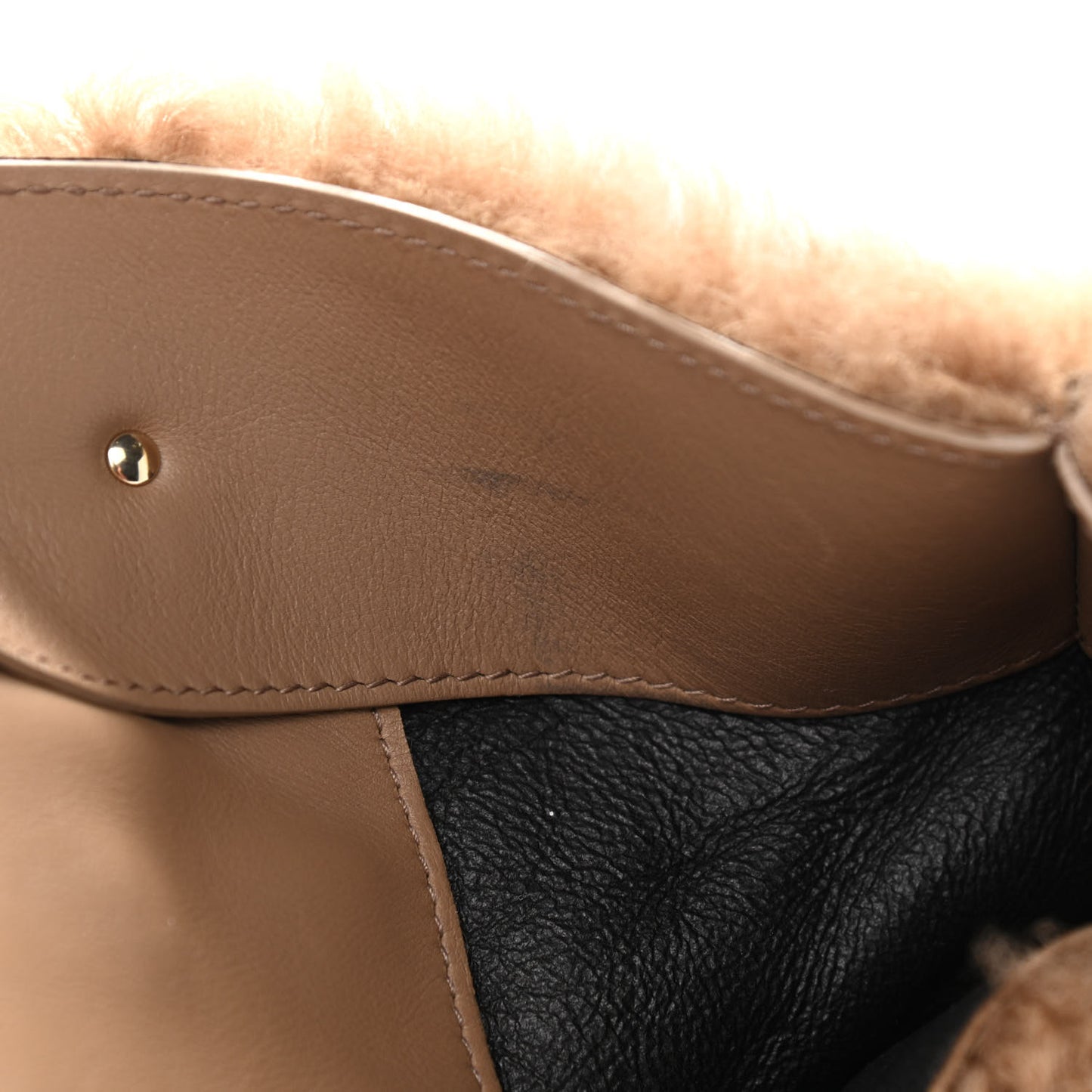 Shearling Papier B4 Zip Around Tote Marron