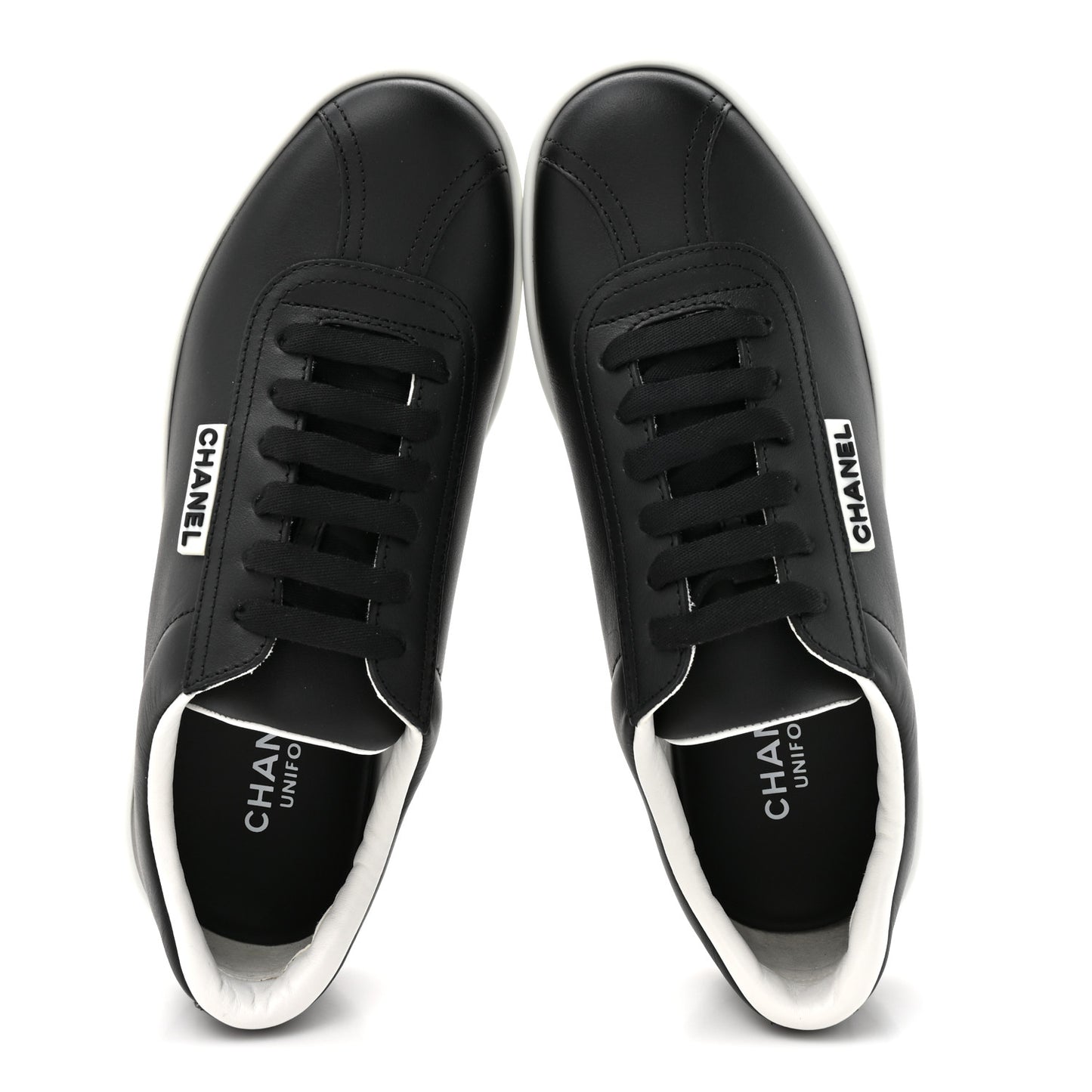 Calfskin CC Womens Sneakers 37 Black