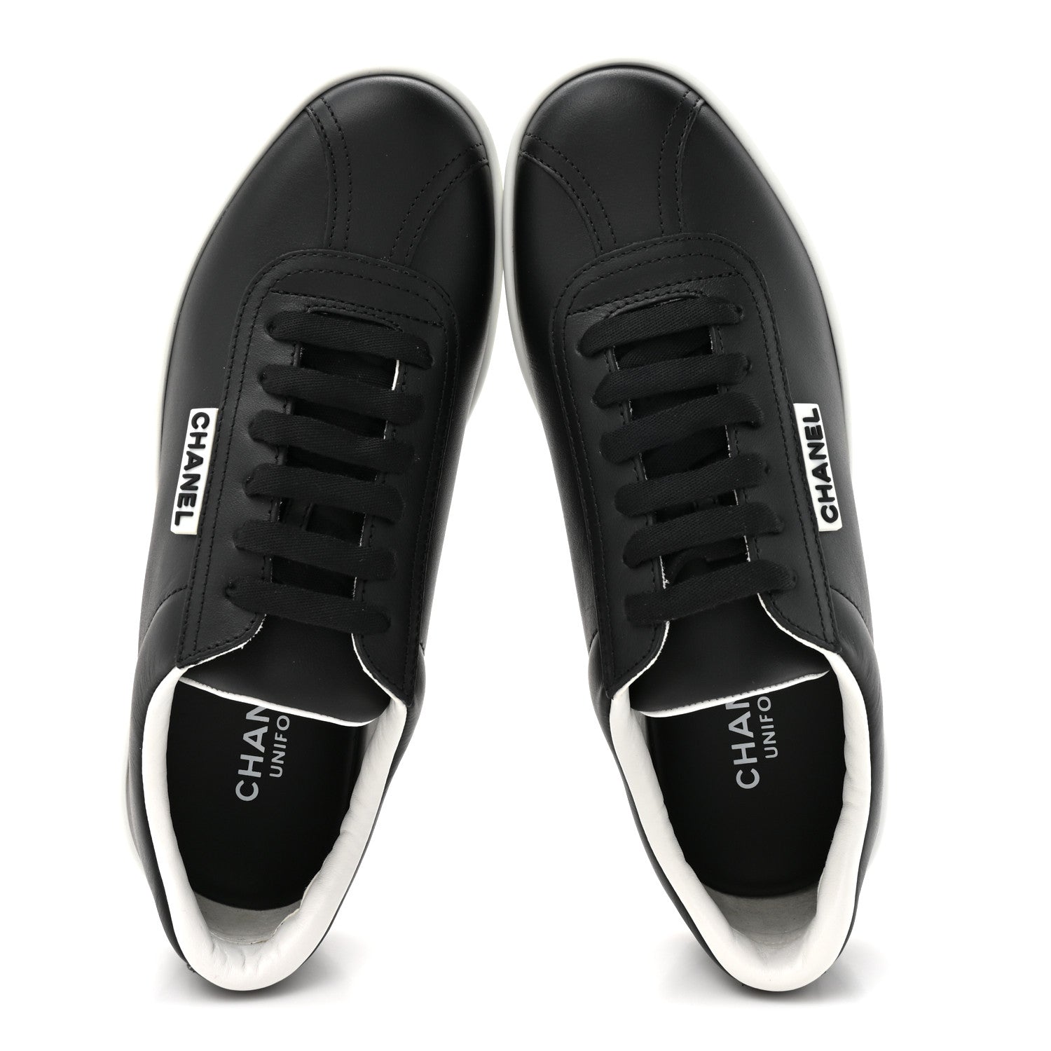 Chanel Calfskin CC Womens Sneakers 37 Black 2 of 8