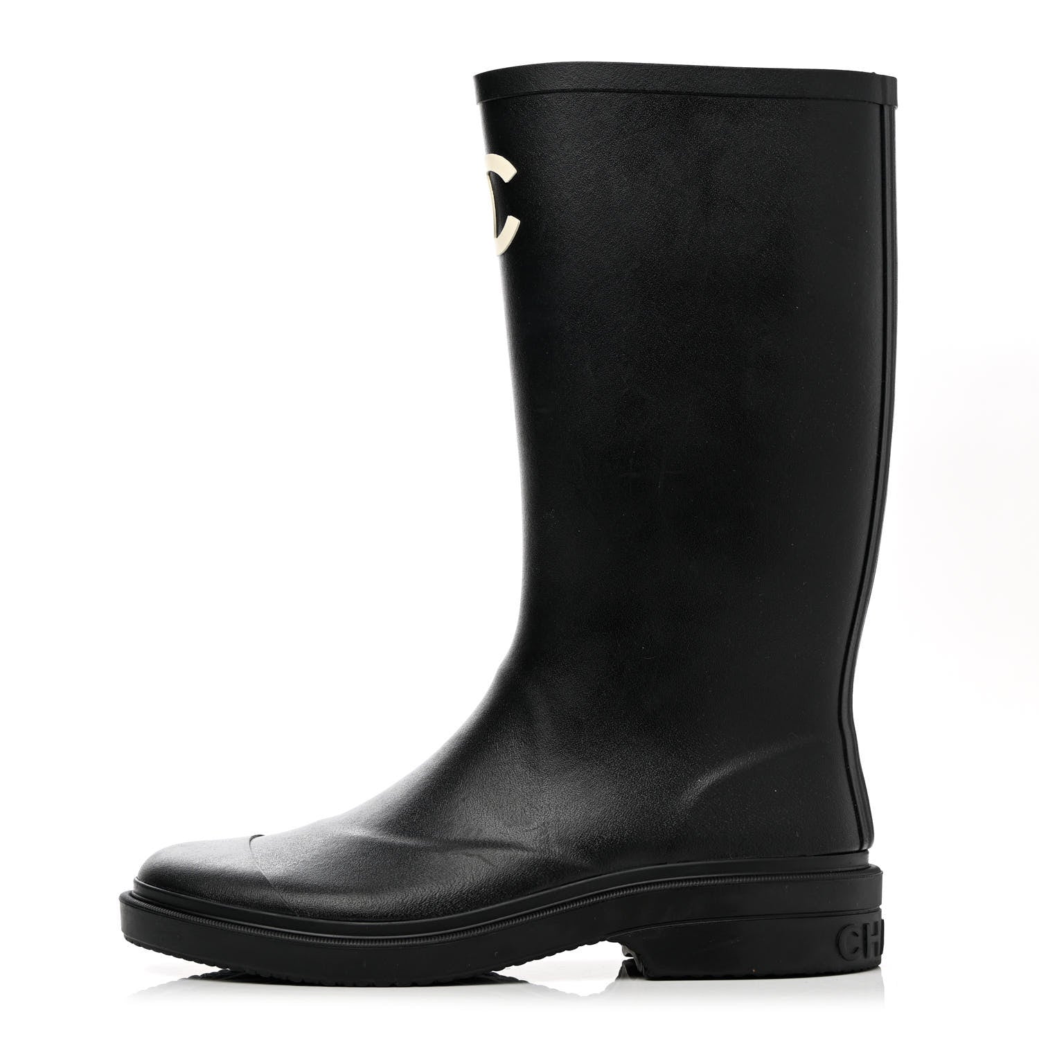 Chanel Caoutchouk CC High Boots 40 Black 1 of 10