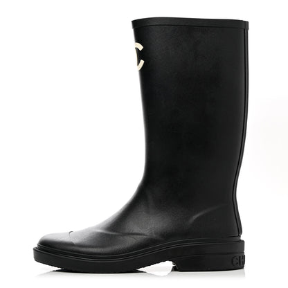 Chanel Caoutchouk CC High Boots 40 Black 1 of 10