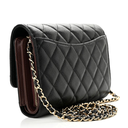 Chanel Caviar Quilted Compact Wallet On Chain WOC Black 5 of 12