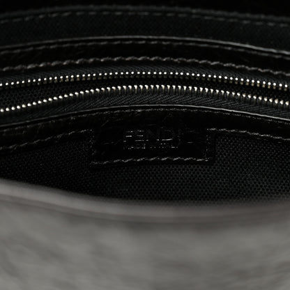 Fendi Crackled Calfskin Baguette 26424 Black 6 of 10