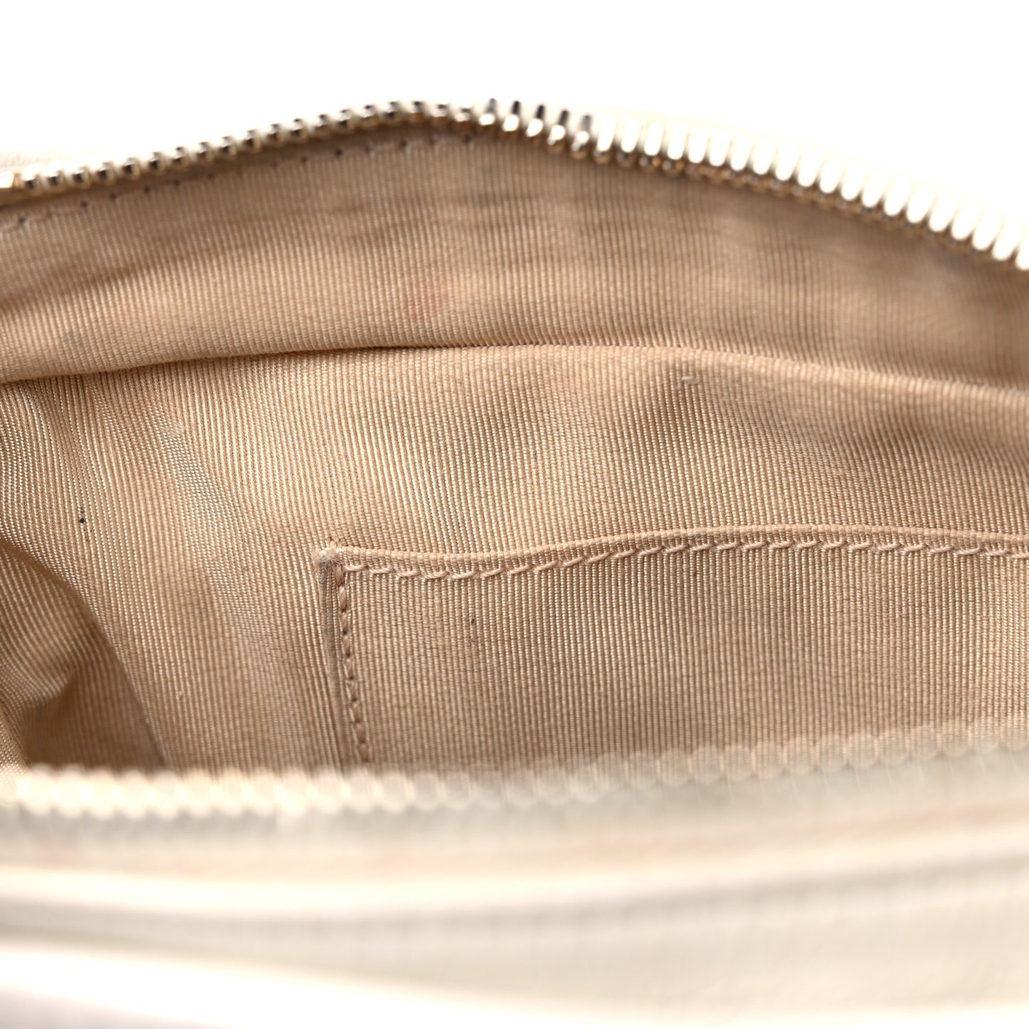 Aged Calfskin Chevron Quilted Small Gabrielle Hobo White