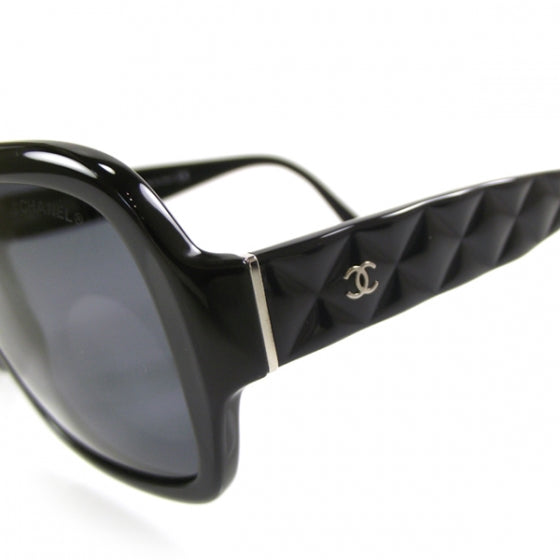 Leather Quilted CC Sunglasses Black 5124 501/87