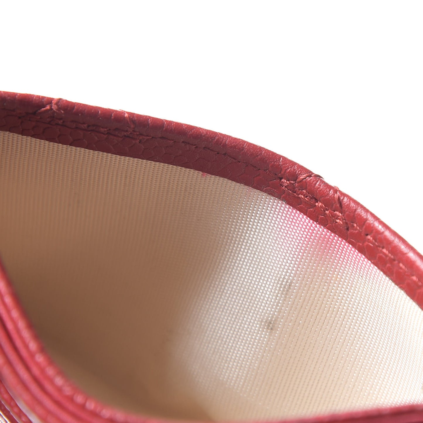 Caviar Quilted Card Holder Red