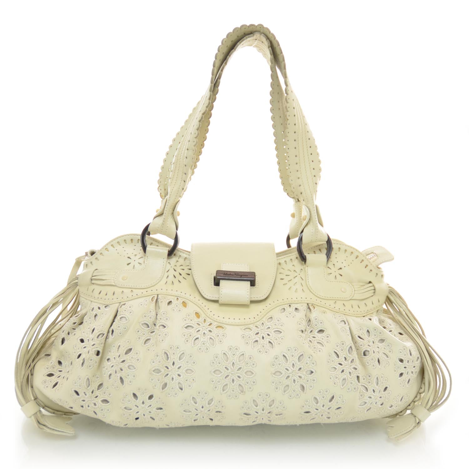 FASHIONPHILE SALVATOREFERRAGAMONappaLeatherEyeletLaceMarisa 1 of 7