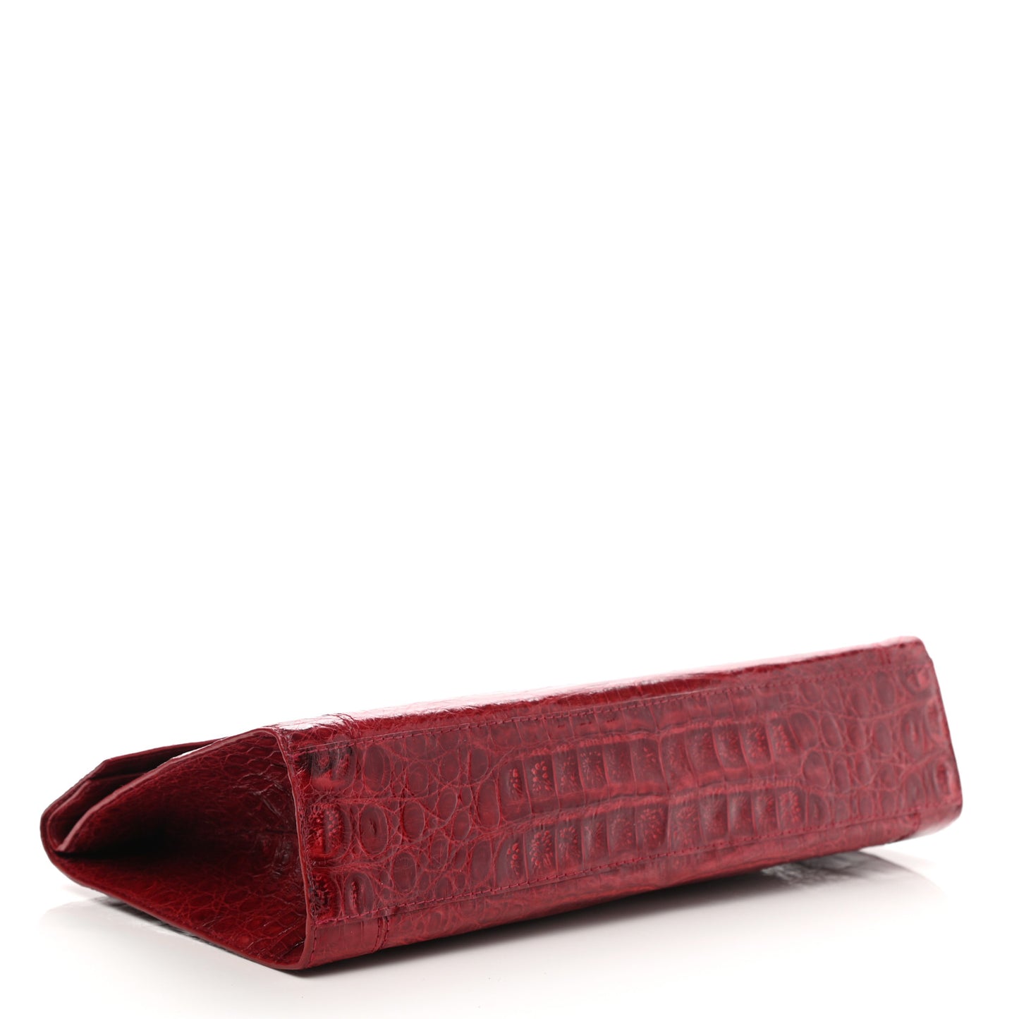 Crocodile Foldover Clutch Red