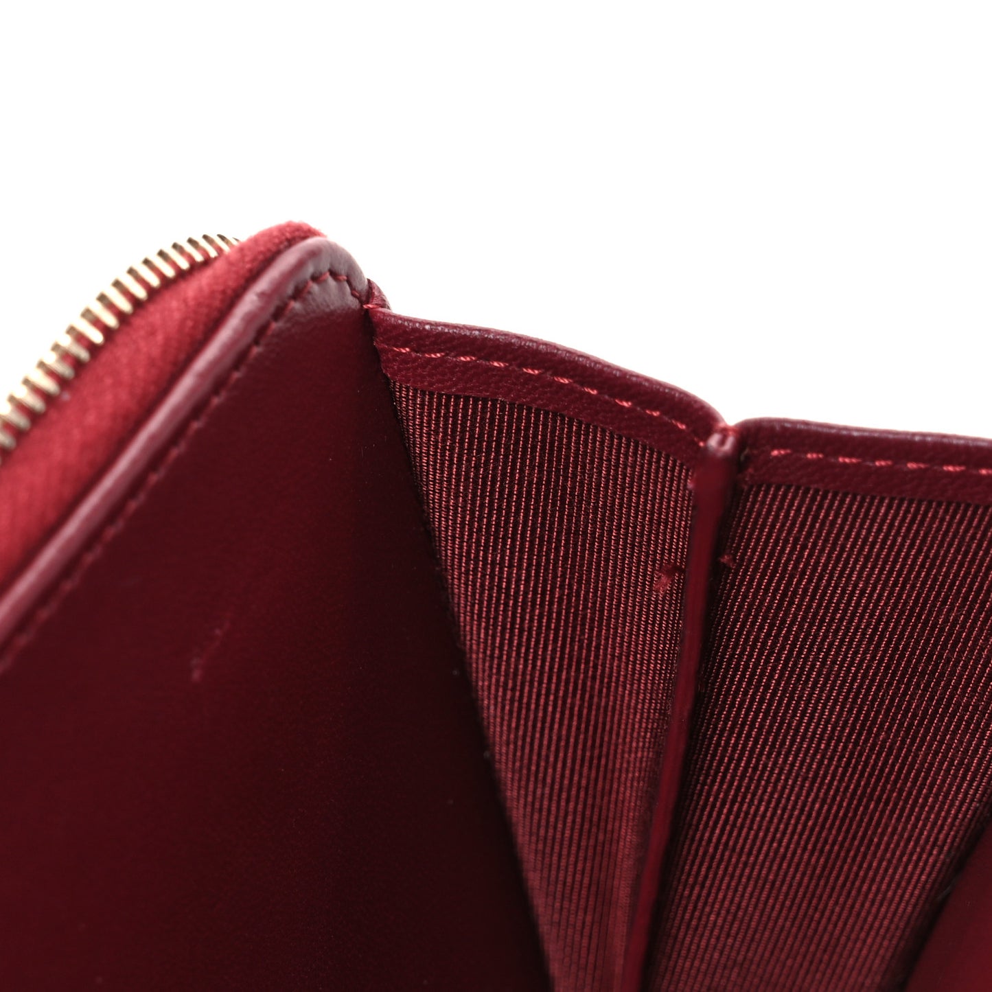Lambskin Quilted Phone Holder Wallet on Removable Chain Burgundy