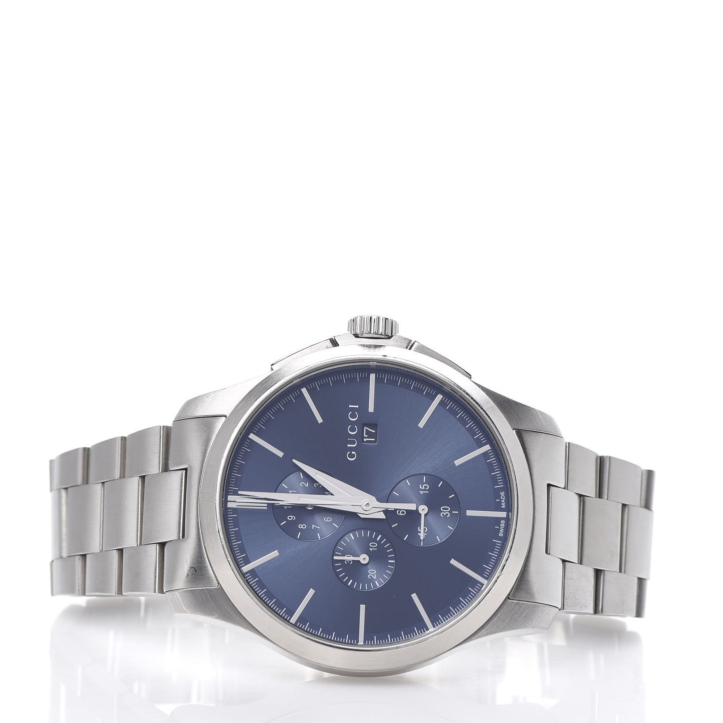 Stainless Steel 44mm G-Timeless Chronograph Quartz Watch Navy