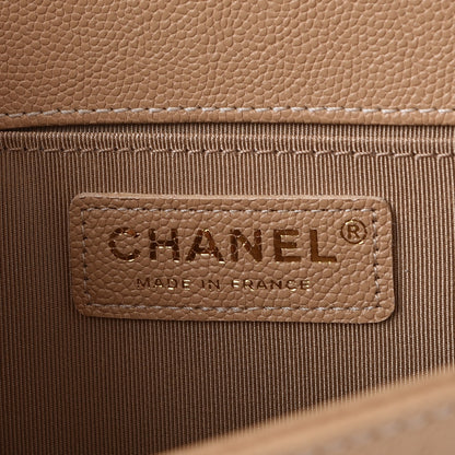 Chanel Caviar Quilted Medium Boy Flap Beige 6 of 8