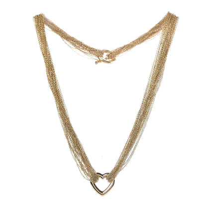 Tiffany 18K Yellow Gold Heart Mesh Toggle Necklace 3 of 6