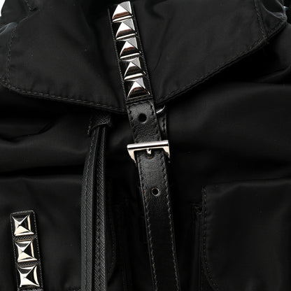 Prada Nylon New Vela Studded Backpack Black 8 of 11