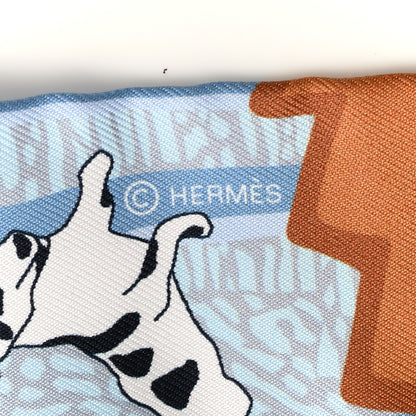 Hermes Silk En Liberte Twilly Bleu Rose Brun 3 of 4