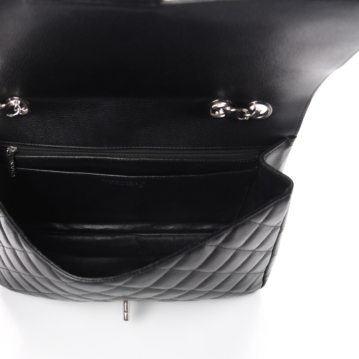 Chanel Caviar Quilted Jumbo Single Flap Black 5 of 10