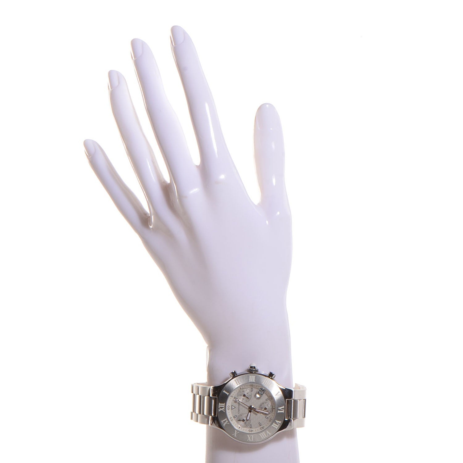 Cartier Stainless Steel Rubber 38mm Must 21 Chronoscaph Quartz Watch 2 of 7