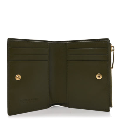 Bottega Veneta Nappa Intrecciato Small Bi-Fold Zip Wallet Kaki Fondent 5 of 6