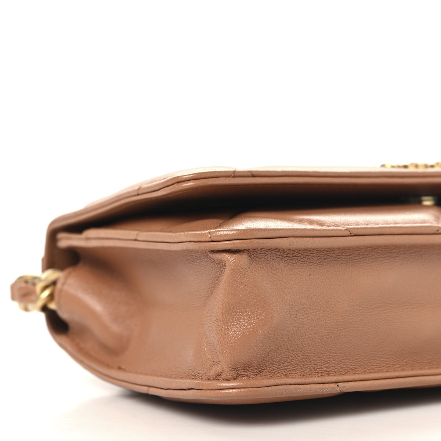 Lambskin Quilted Chanel 19 Wallet On Chain WOC Brown