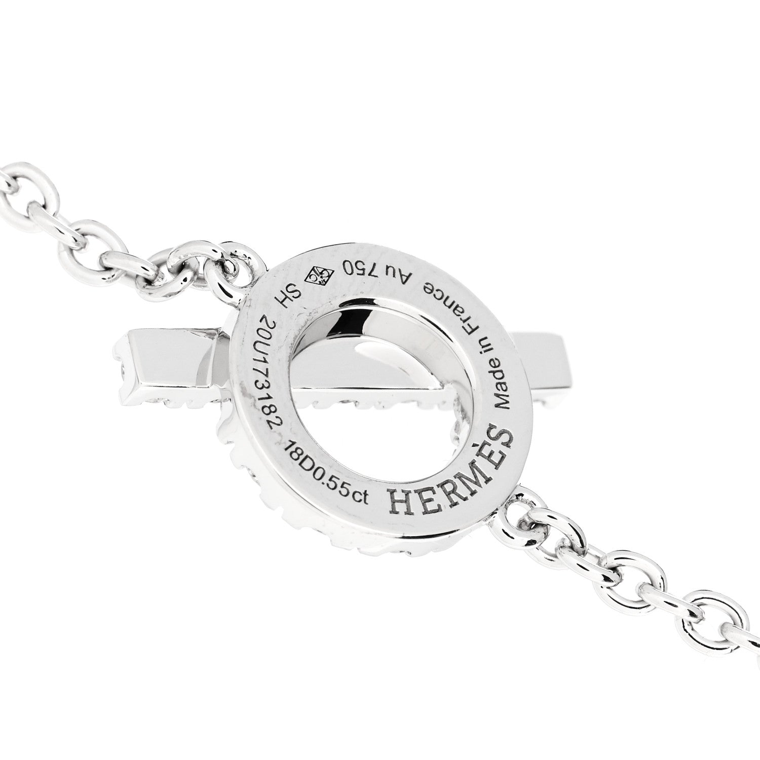 Hermes 18K White Gold Diamond Finesse Bracelet SH 3 of 4