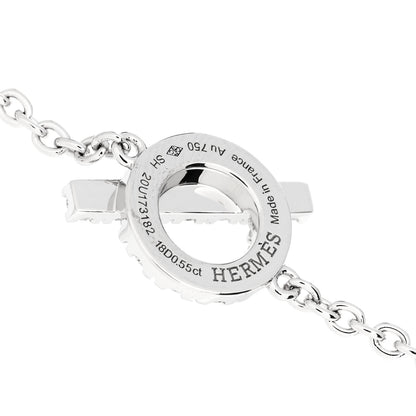 Hermes 18K White Gold Diamond Finesse Bracelet SH 3 of 4