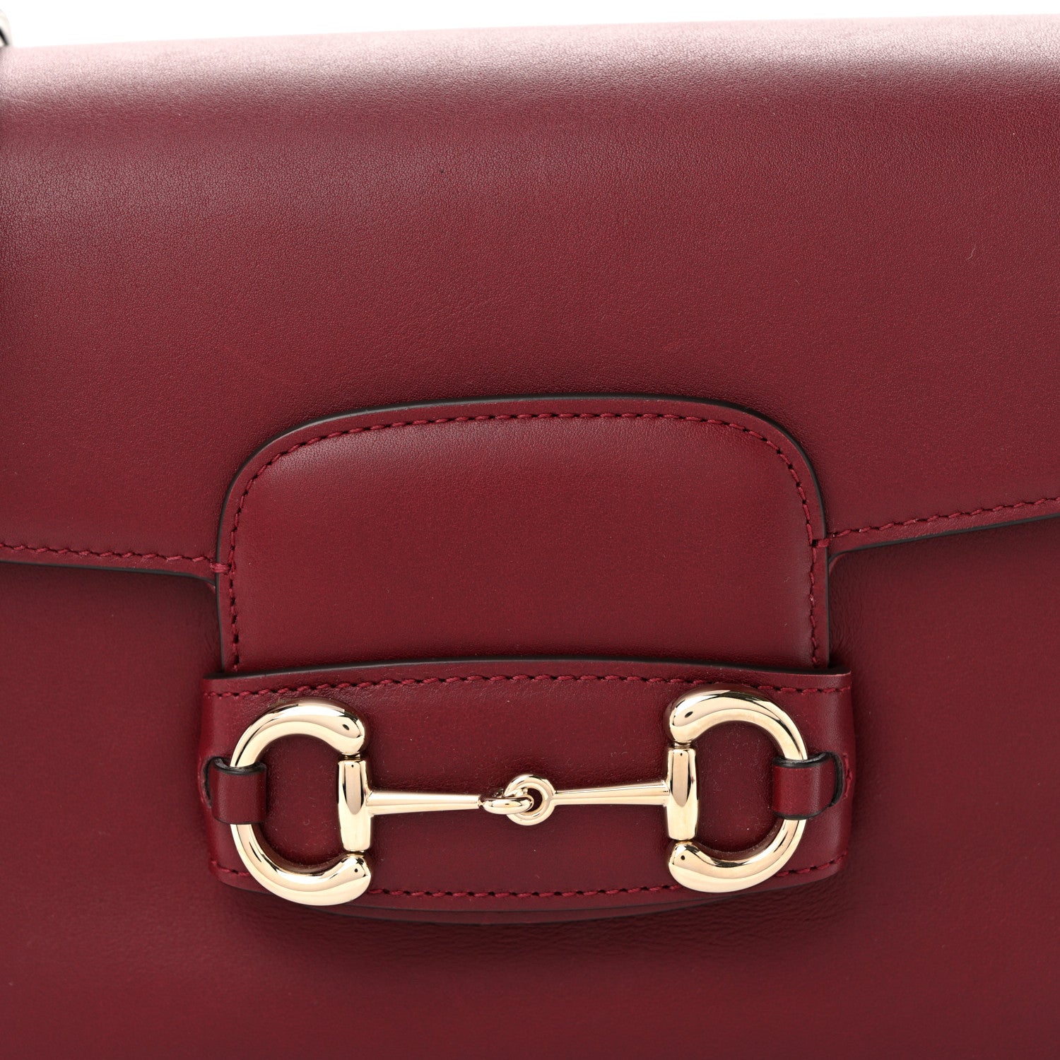 Gucci Arabella Calfskin Horsebit 1955 Soft Medium Shoulder Bag Rosso Ancora 7 of 9