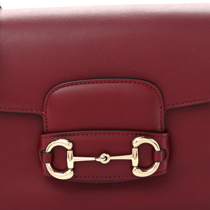 Gucci Arabella Calfskin Horsebit 1955 Soft Medium Shoulder Bag Rosso Ancora 7 of 9