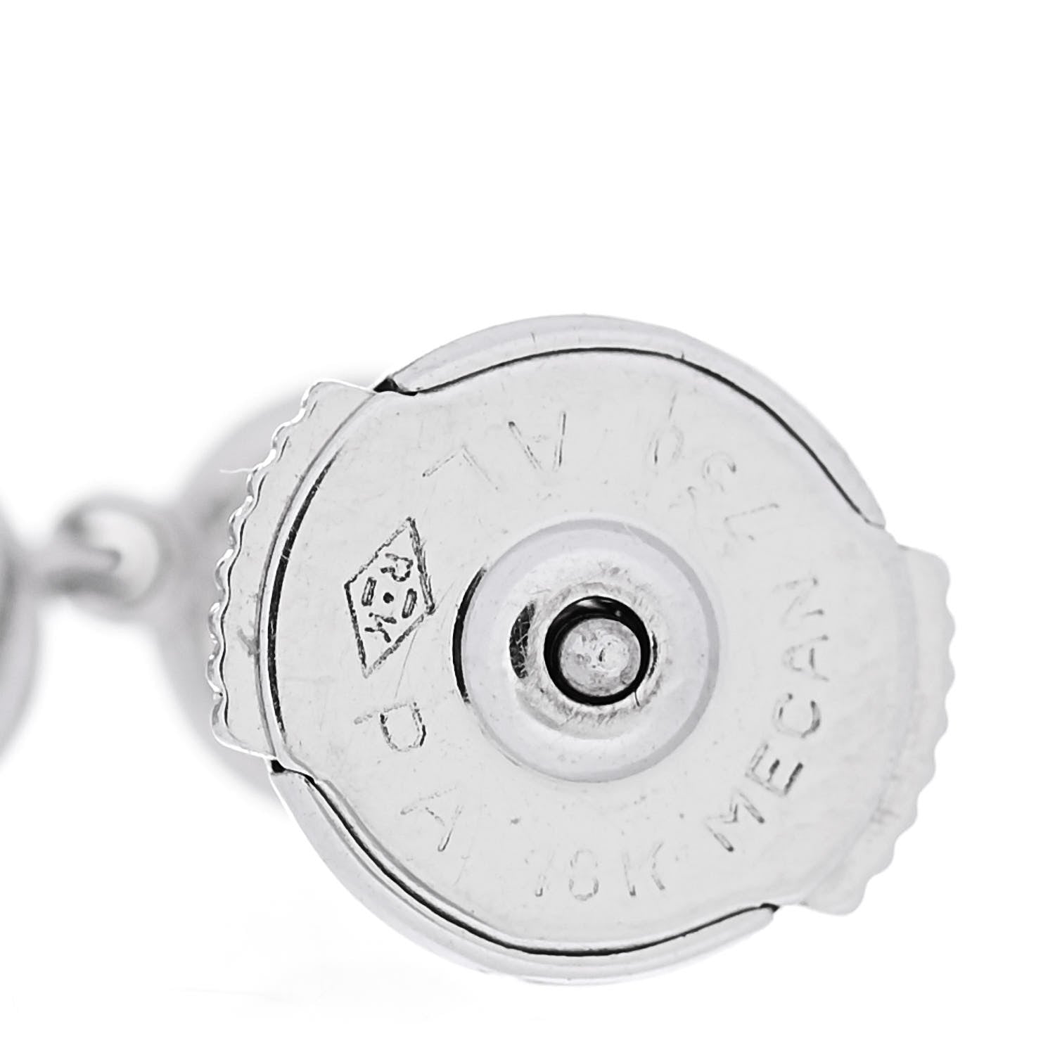 Van Cleef & Arpels 18K White Gold Diamond Palmyre Earrings 4 of 5