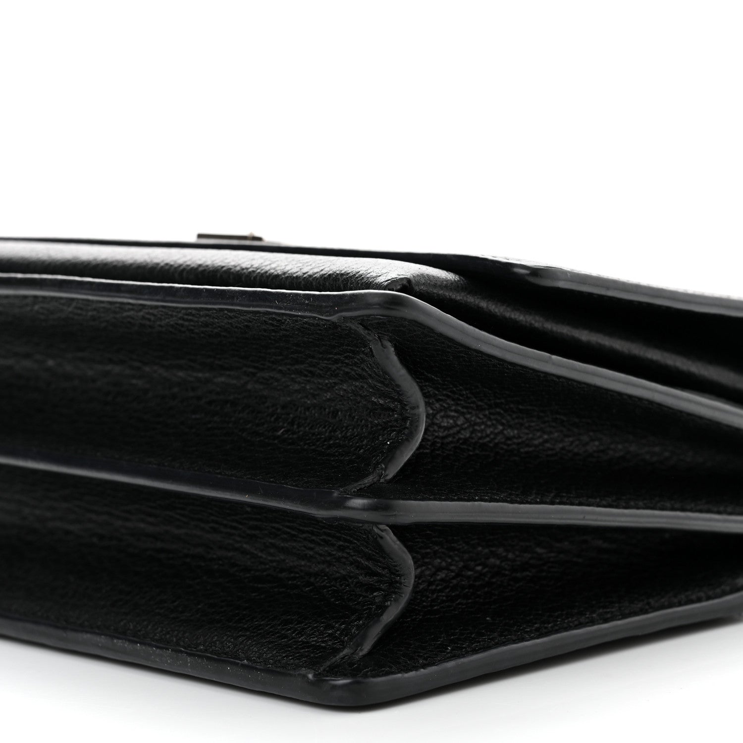Saint Laurent Grained Calfskin Medium Monogram Sunset Satchel Black 9 of 9