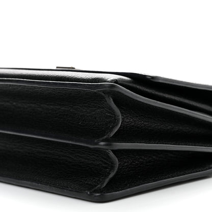 Saint Laurent Grained Calfskin Medium Monogram Sunset Satchel Black 9 of 9