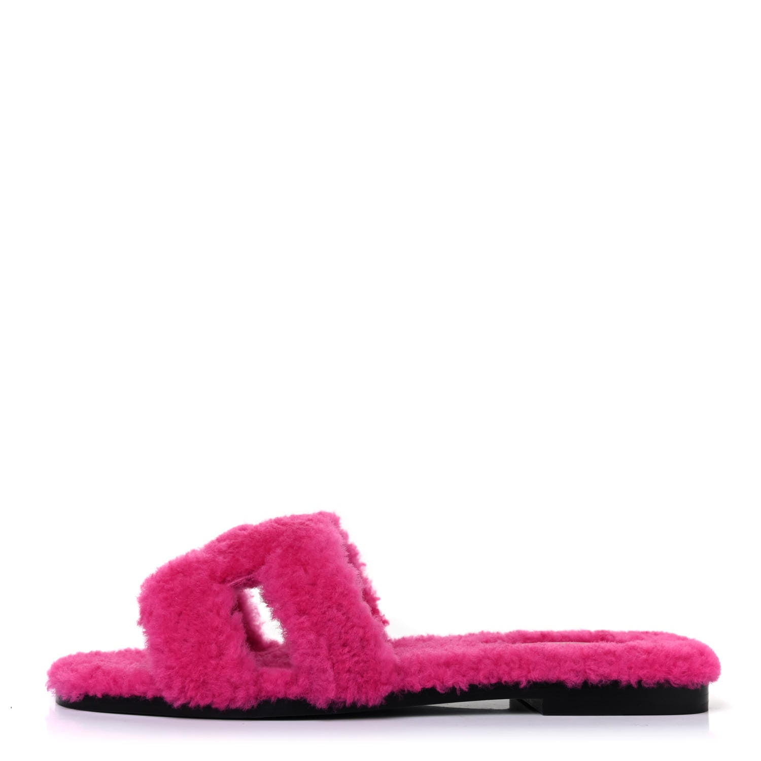 Hermes Woolskin Oran Sandals 38 Rose Fuchsia 1 of 4
