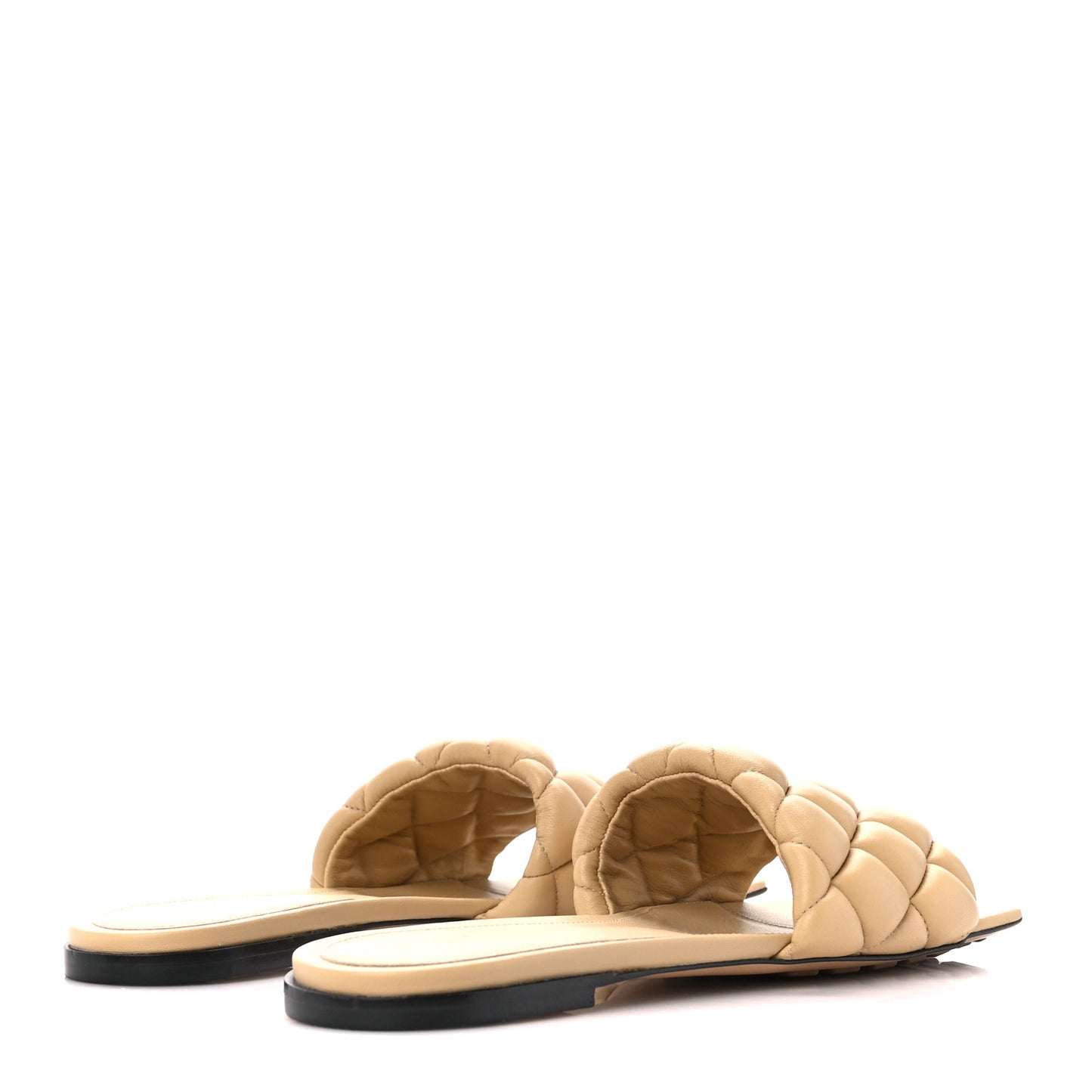 Nappa Matelasse Padded Flat Sandals 38 Cane Sugar