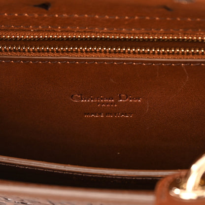 Christian Dior Calfskin Laser Cut Medium Lady Dior Brown 6 of 15