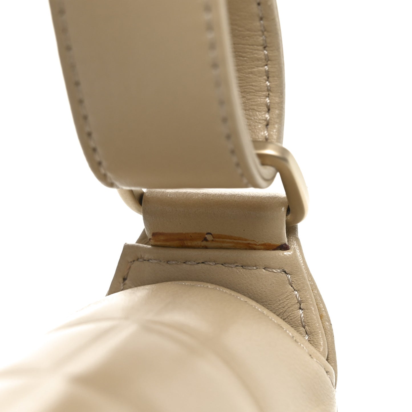 Lambskin Quilted CC Chocolate Bar Flap Beige