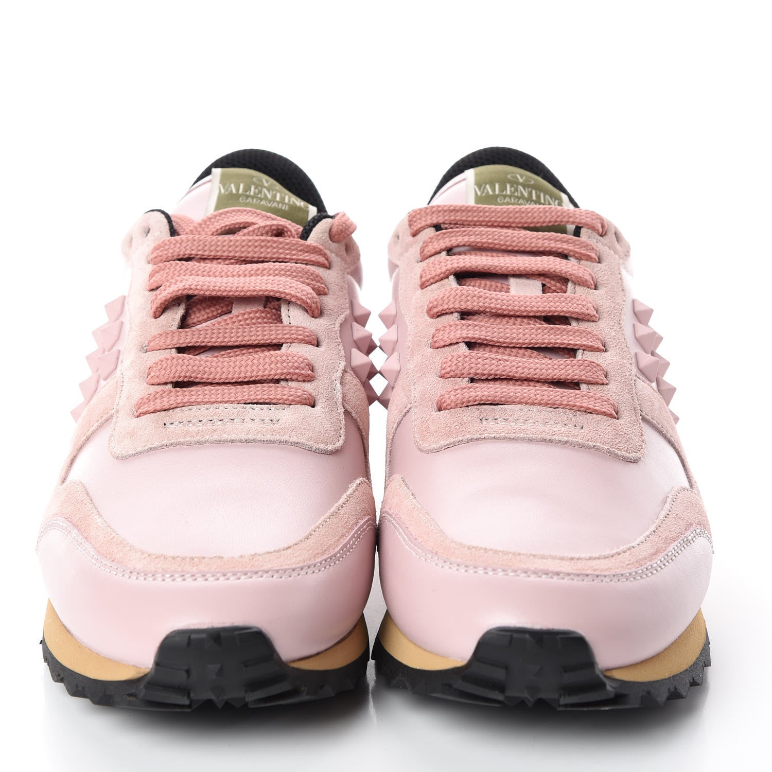 Valentino Garavani Calfskin Suede Rockstud Sneakers 38 Pink 2 of 8