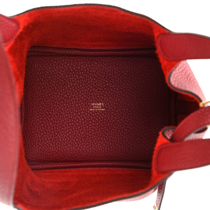 Hermes Taurillon Clemence Picotin Lock 18 PM Rouge Grenat 5 of 12
