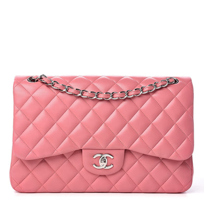 Chanel Lambskin Quilted Jumbo Double Flap Pink 1 of 14