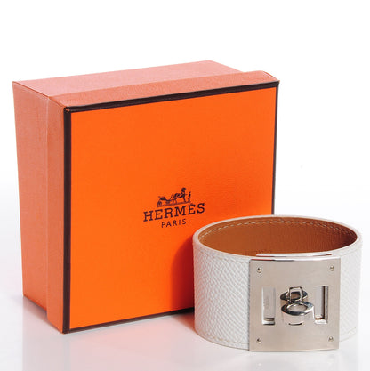Hermes Epsom Kelly Dog Bracelet White 7 of 7