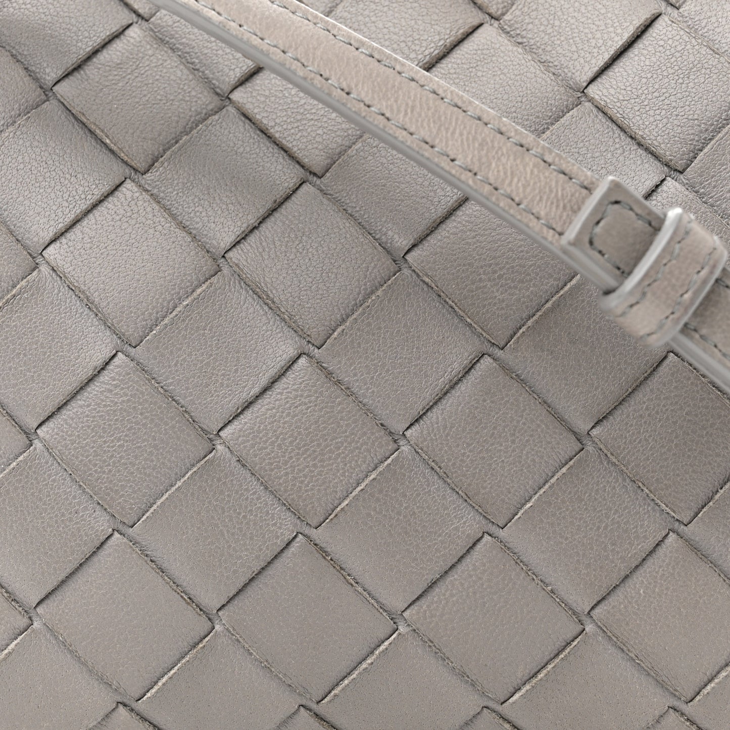 Nappa Intrecciato Nodini Mini Crossbody Grey
