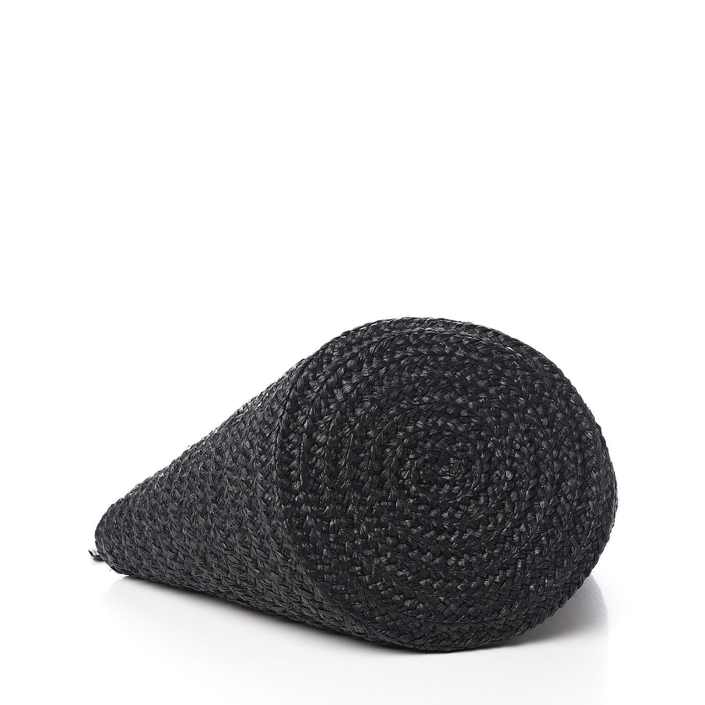 Raffia Medium Panier Bag Black