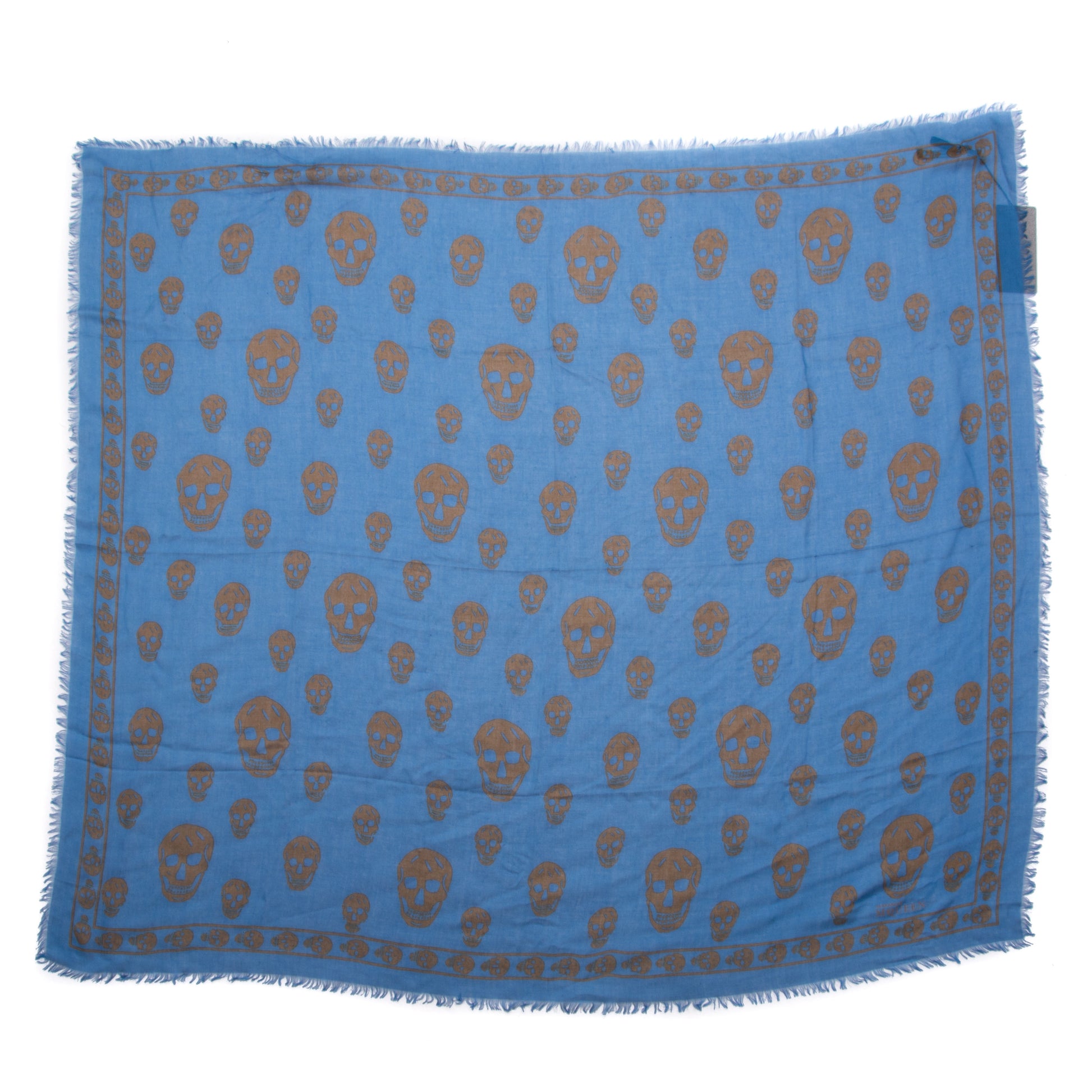 Alexander McQueen Modal Silk Skull Scarf Blue 3 of 7