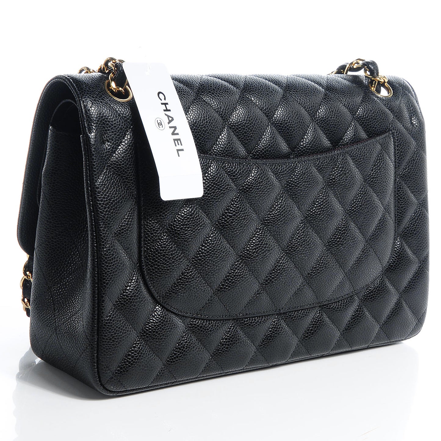 Caviar Quilted Jumbo Double Flap Black