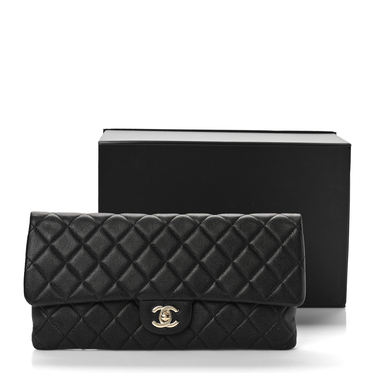Chanel Caviar Quilted Flap Clutch Black 10 of 10
