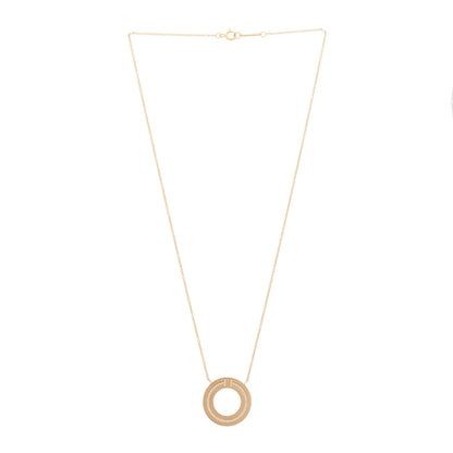 Tiffany 18K Rose Gold Diamond T Circle Pendant Necklace 3 of 6