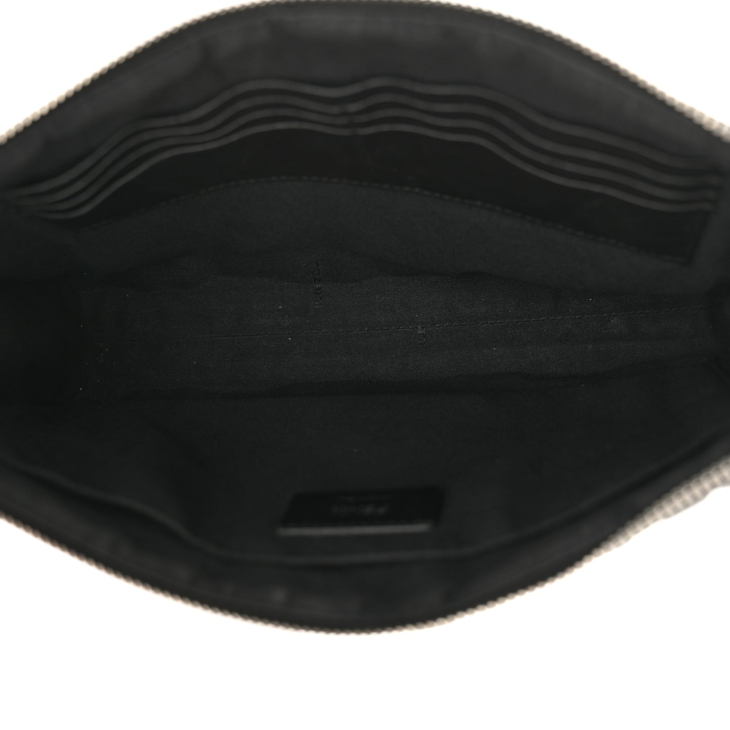 Vitello Grace FF 1974 Embossed Flat Pouch Black