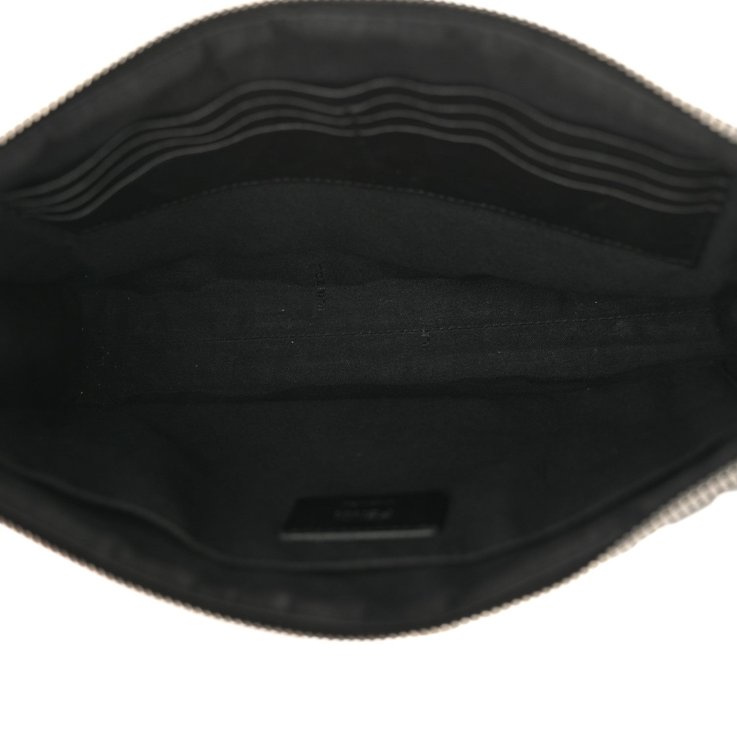Fendi Vitello Grace FF 1974 Embossed Flat Pouch Black 5 of 12