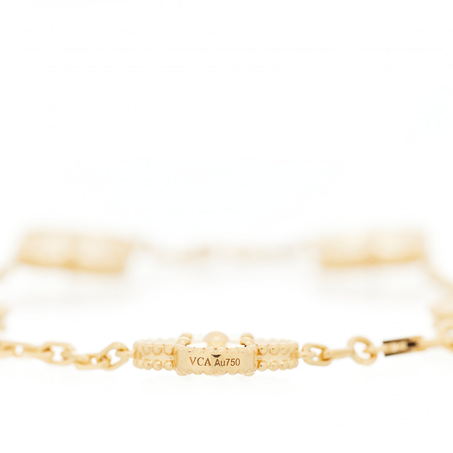 18K Yellow Gold 5 Motifs Guilloche Vintage Alhambra Bracelet